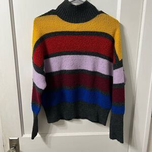 Express Multicolor Striped Turtleneck Sweater